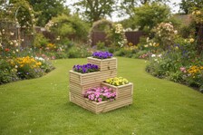 Tiered Wooden Planter Box, Vertical Garden for Herbs, Flowers, Strawberries