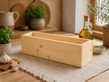 Rustic Wooden Storage Box | Herb Planter | Kitchen Organizer | Handmade Pine Box