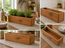 Rustic Wooden Storage Box | Herb Planter | Kitchen Organizer | Handmade Pine Box
