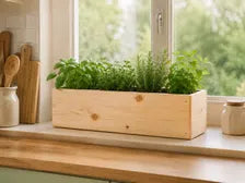 Rustic Wooden Storage Box | Herb Planter | Kitchen Organizer | Handmade Pine Box