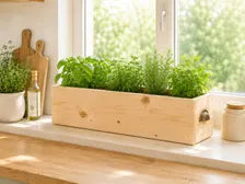 Rustic Wooden Storage Box | Herb Planter | Kitchen Organizer | Handmade Pine Box
