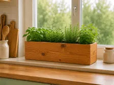 Rustic Wooden Storage Box | Herb Planter | Kitchen Organizer | Handmade Pine Box