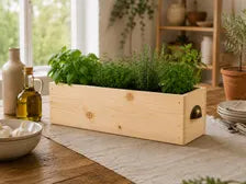 Rustic Wooden Storage Box | Herb Planter | Kitchen Organizer | Handmade Pine Box