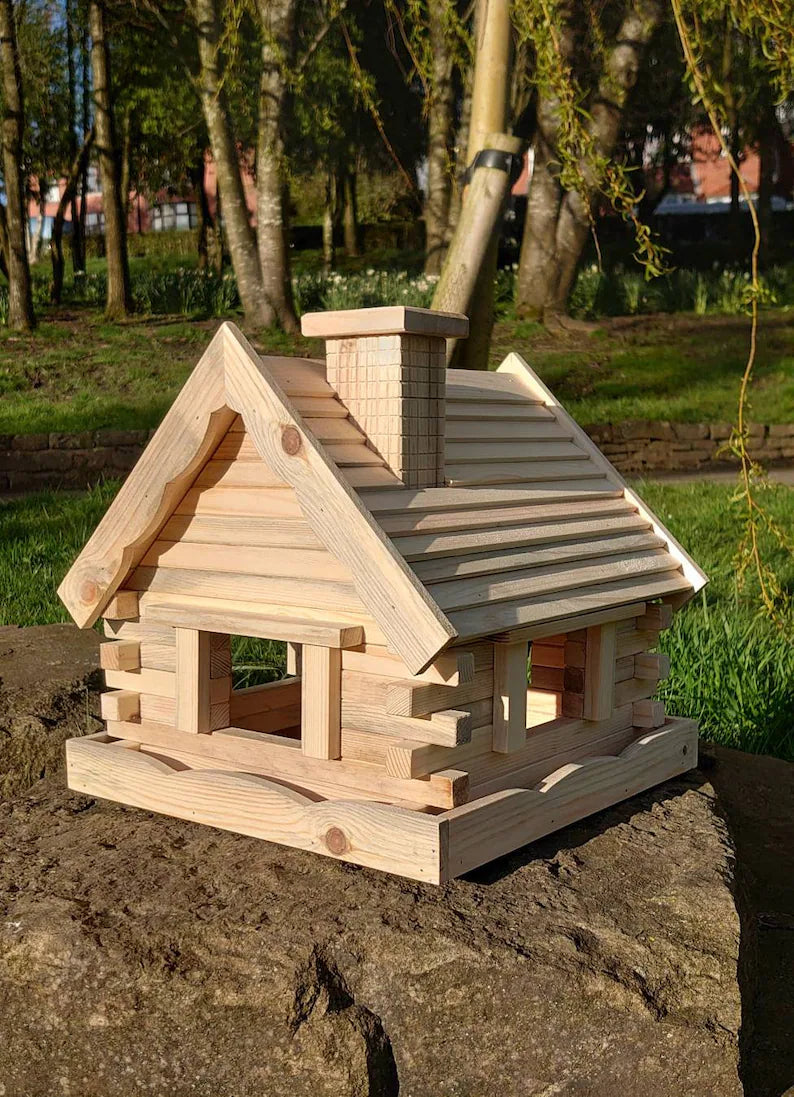 Handcrafted Wooden Bird Feeder House
