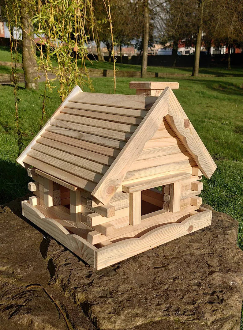 Handcrafted Wooden Bird Feeder House