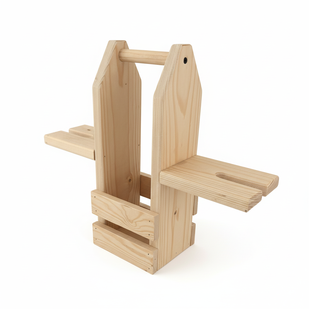 Handcrafted Wooden Wine Bottle & Glass Carrier | FRYDECO