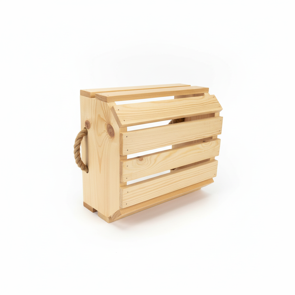 Rustic Rope Handle Fruit Rack | Handcrafted Timber Kitchen Storage | FRYDECO