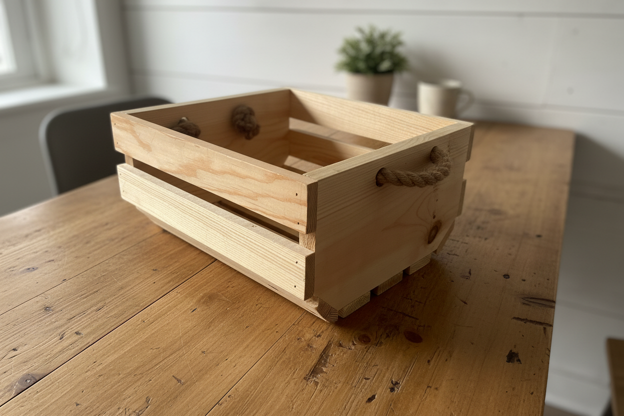 Rustic Rope Handle Fruit Rack | Handcrafted Timber Kitchen Storage | FRYDECO