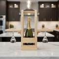 Handcrafted Wooden Wine Bottle & Glass Carrier | FRYDECO