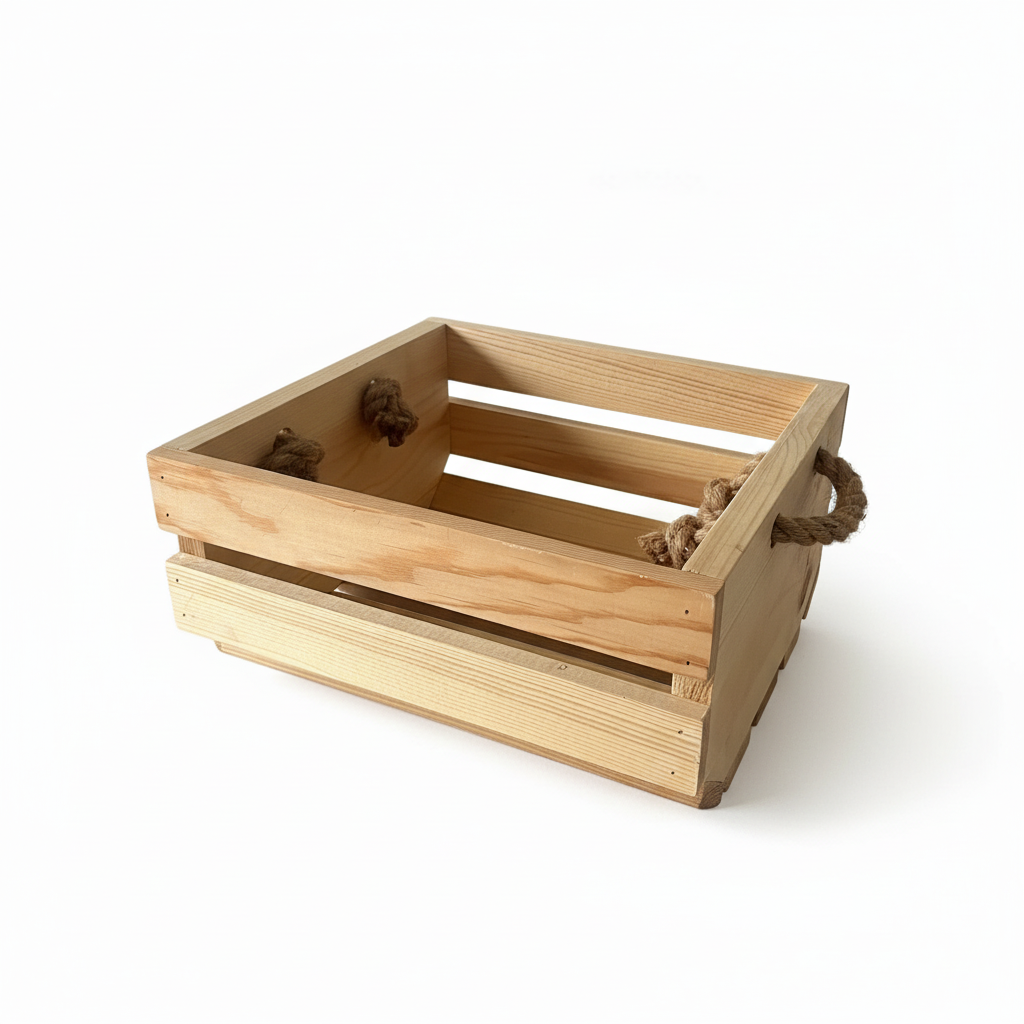 Rustic Rope Handle Fruit Rack | Handcrafted Timber Kitchen Storage | FRYDECO