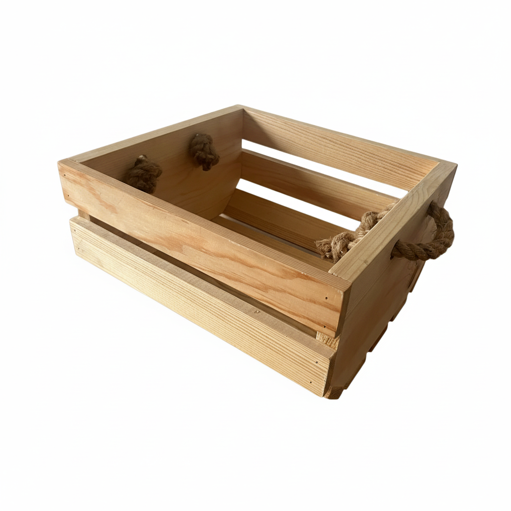 Rustic Rope Handle Fruit Rack | Handcrafted Timber Kitchen Storage | FRYDECO