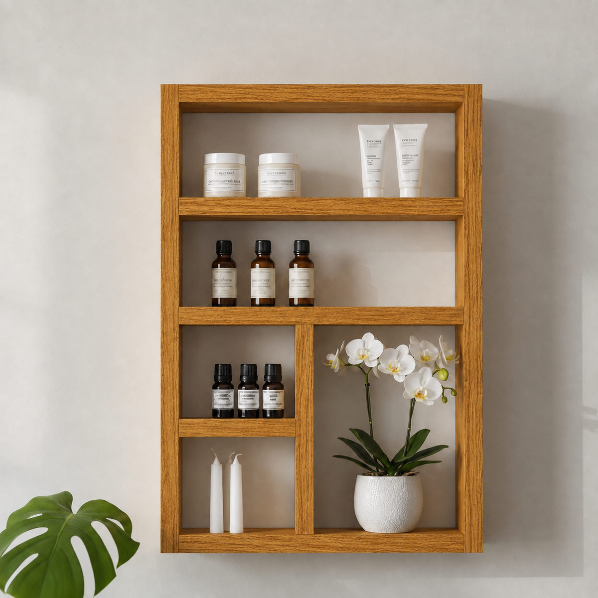 Essential Oils Wall Shelf - Wooden Display Shelf | FRYDECO