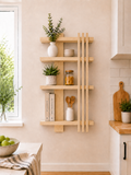 Modern Geometric Pine Shelf – Handmade Minimalist Floating Storage FRYDECO