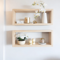 Medium Wooden Box Wall Shelf Set of 2 - Rustic Display Shelves | FRYDECO