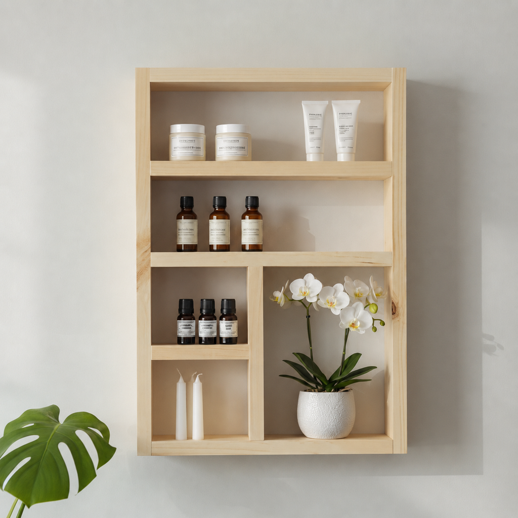 Essential Oils Wall Shelf - Wooden Display Shelf | FRYDECO