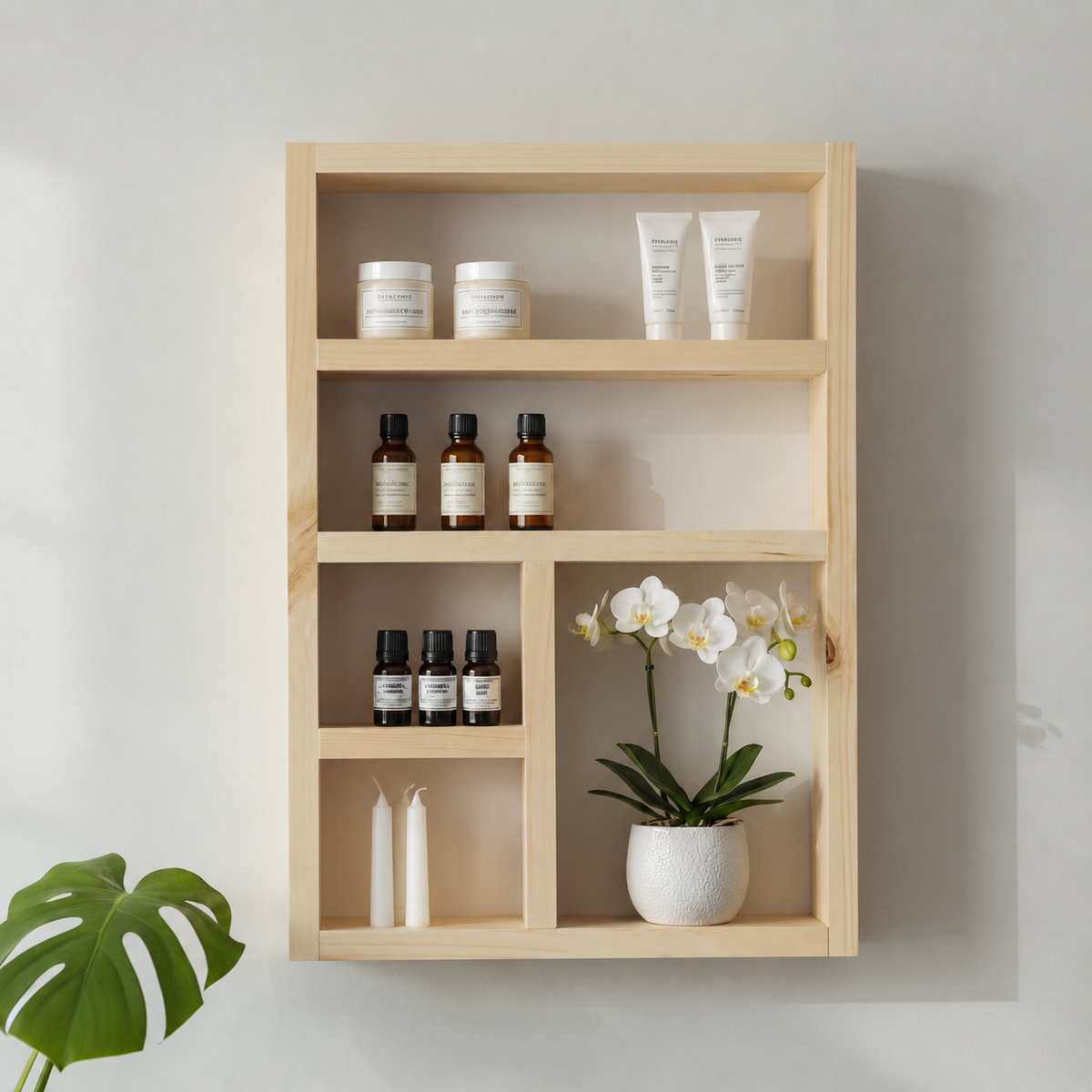 Essential Oils Wall Shelf - Wooden Display Shelf | FRYDECO