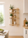 Modern Geometric Pine Shelf – Handmade Minimalist Floating Storage FRYDECO