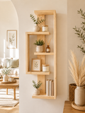 Geometric Pine Wall Shelf – Handmade Asymmetrical Display