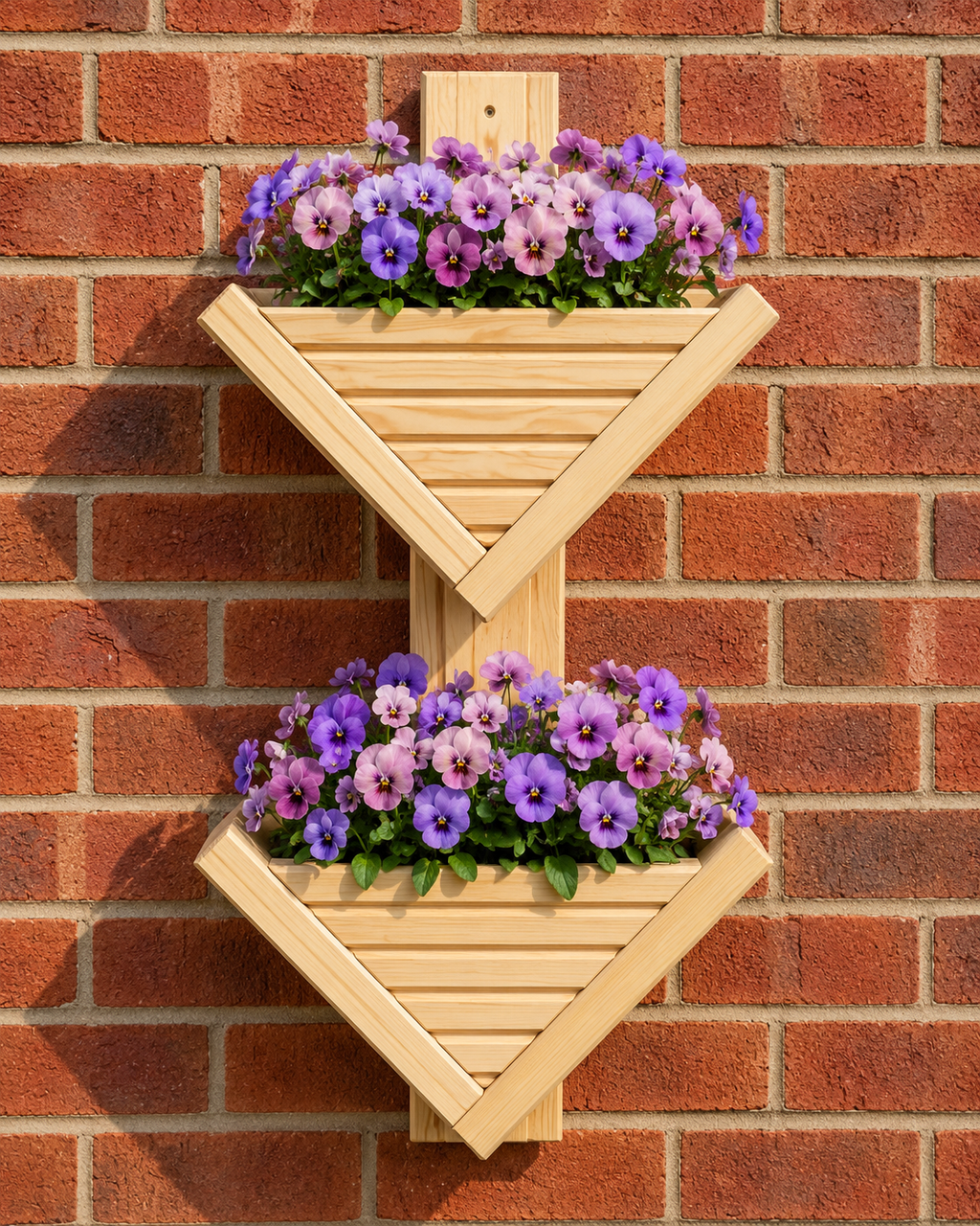 Diamond-Shaped Wall Planter 2 Tier - Geometric Garden Planter | FRYDECO