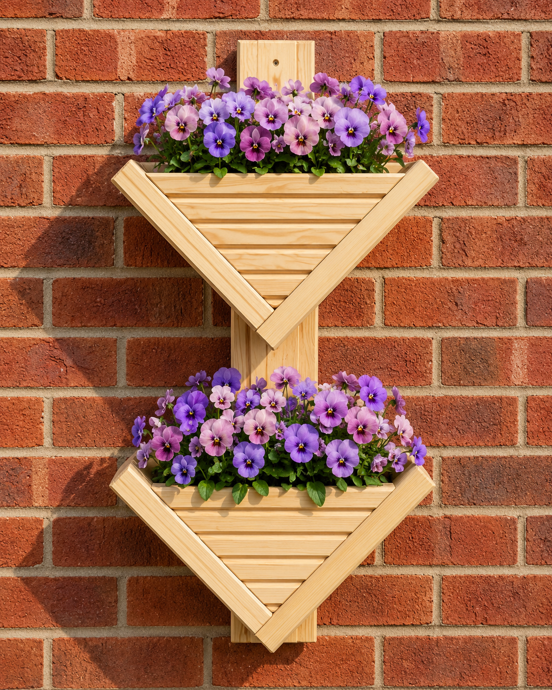 Diamond-Shaped Wall Planter 2 Tier - Geometric Garden Planter | FRYDECO