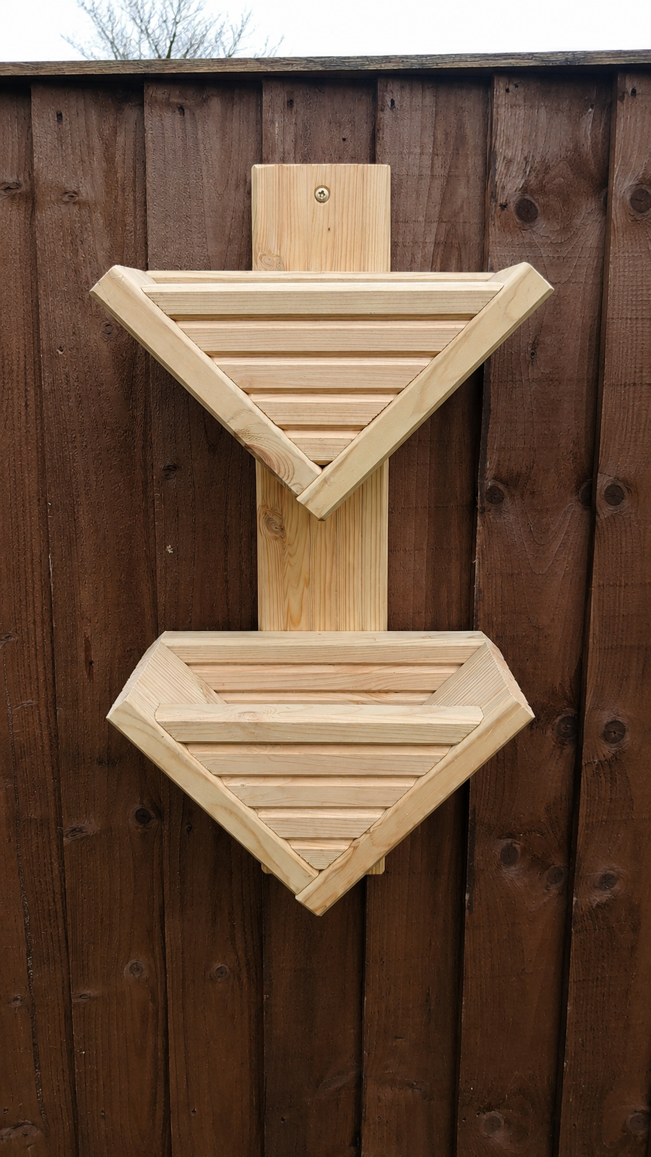 Diamond-Shaped Wall Planter 2 Tier - Geometric Garden Planter | FRYDECO