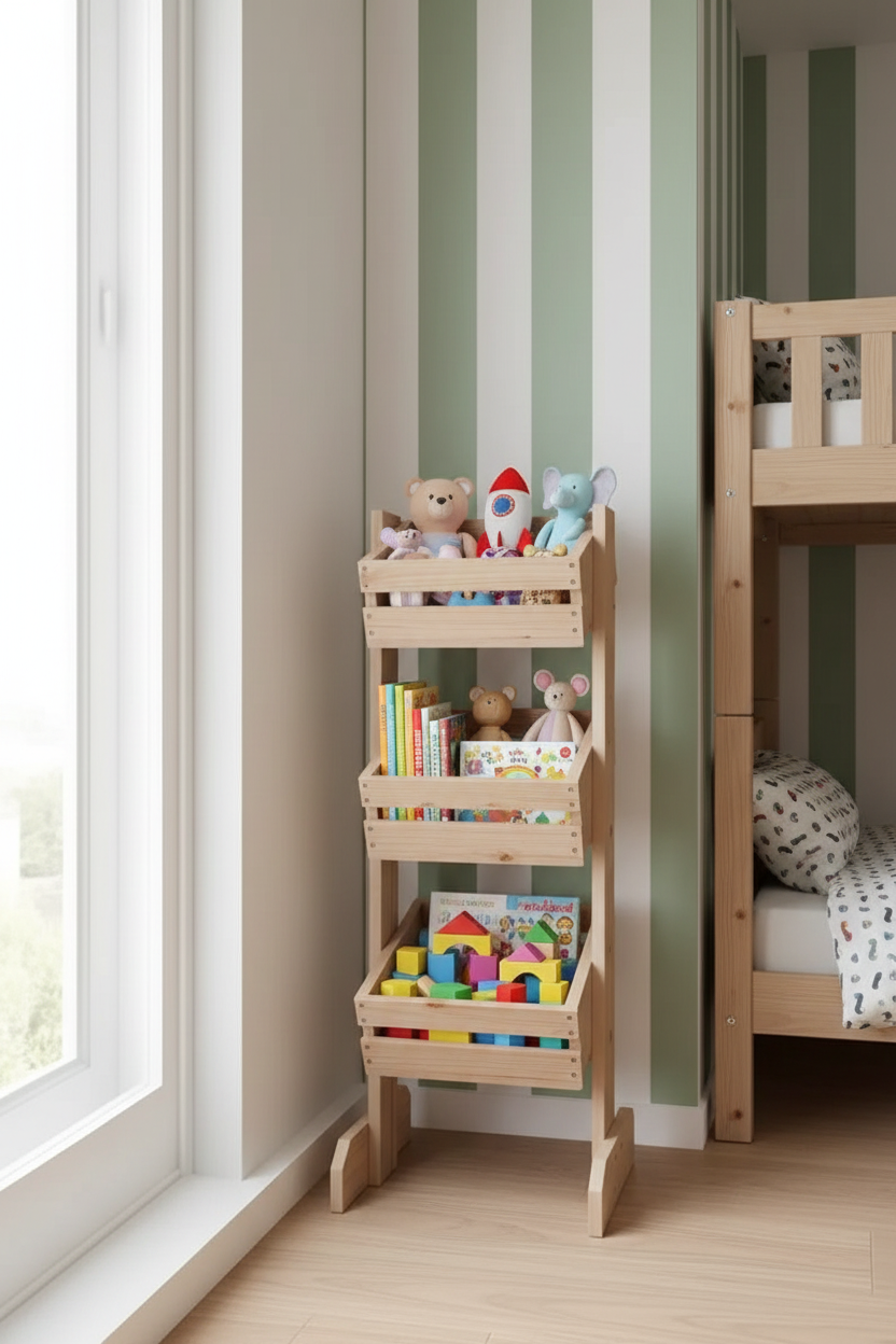 Handcrafted Wooden Display Rack | 3-Tier Storage | FRYDECO