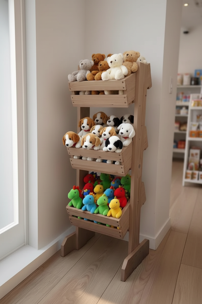 Handcrafted Wooden Display Rack | 3-Tier Storage | FRYDECO