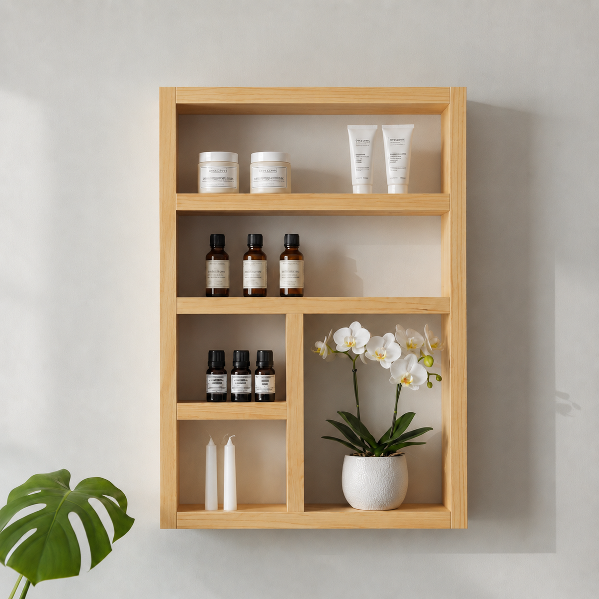 Essential Oils Wall Shelf - Wooden Display Shelf | FRYDECO