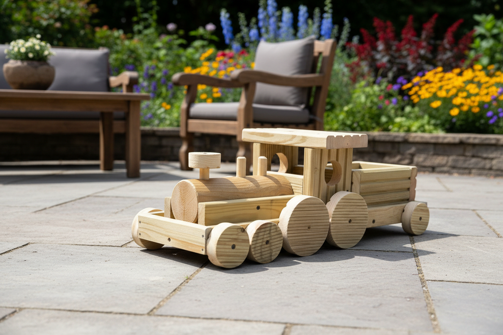 Wooden Train Planter Garden Decoration | FRYDECO