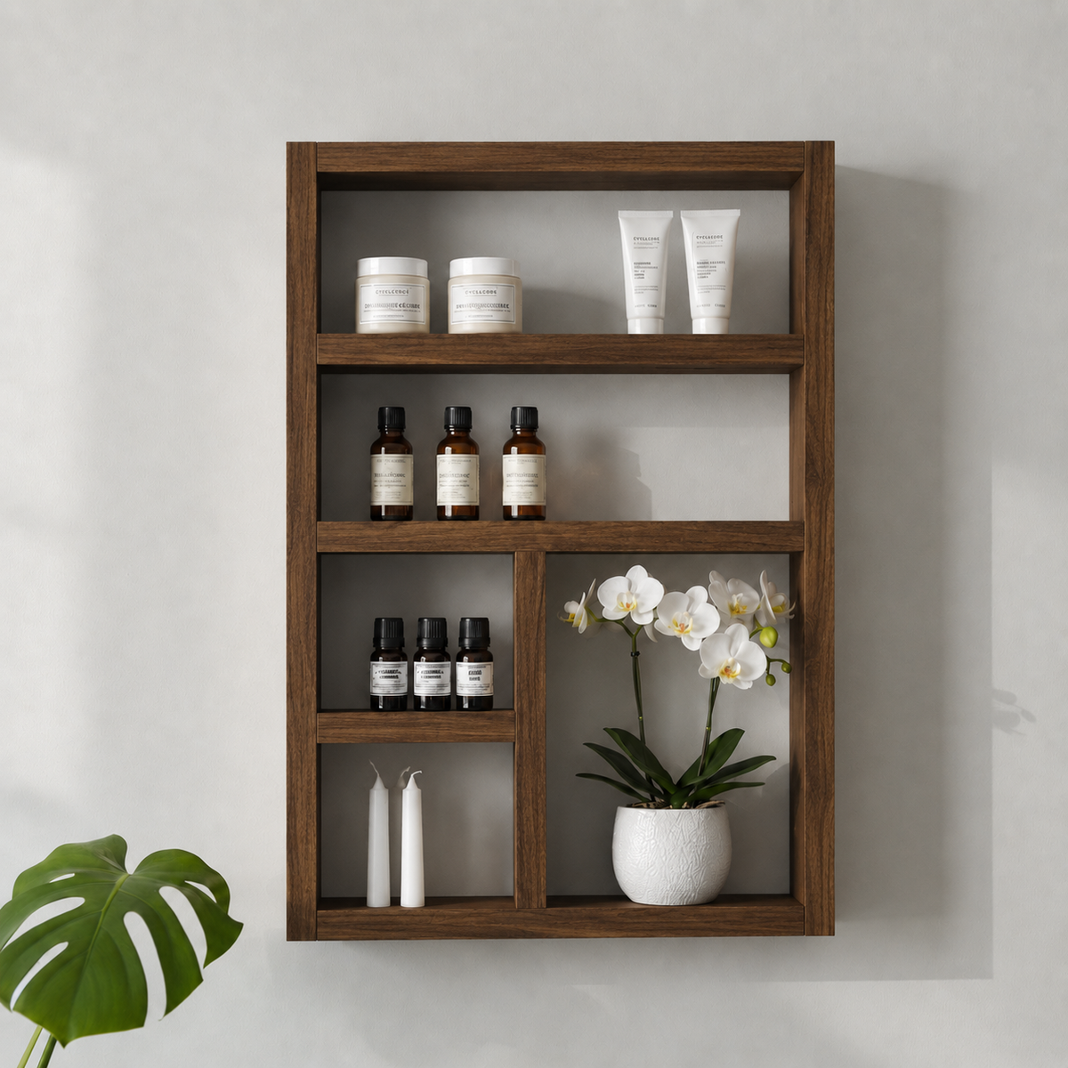 Essential Oils Wall Shelf - Wooden Display Shelf | FRYDECO